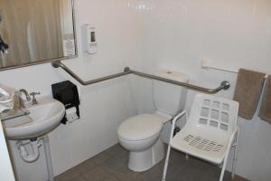 阿米代尔相思木汽车旅馆的白色的浴室设有卫生间和水槽。