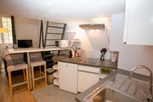 凡尔赛Le Duplex的厨房配有水槽和台面