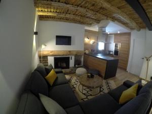 阿林萨尔Xalet Les Avellanes - hut 7335的客厅配有沙发和桌子