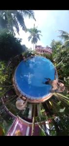 可瓦兰Wilson Ayurvedic Beach Resorts的一群人站在游泳池周围