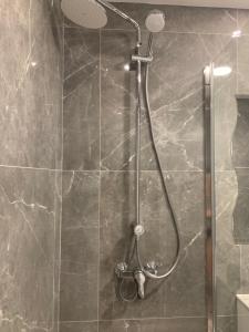 尼科西亚Nicosia 5 Stars Suites的浴室内配有淋浴和头顶淋浴