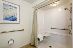 普罗维登斯普罗维登斯欧姆尼酒店的带淋浴和卫生间的浴室