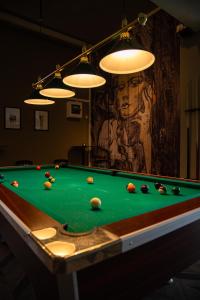埃基斯蒂尔瓦拉斯卡尔夫酒店的一张台球桌,里面放着球