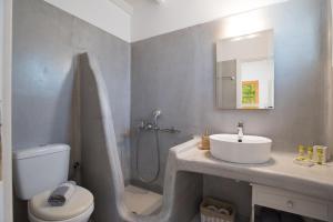 帕罗奇亚Krotiri Bay -adults only的一间带水槽、淋浴和卫生间的浴室