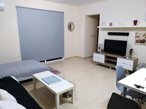 XylophaghouXylophagou Larnaca Ayia Napa 1 bedroom apartment的带沙发和电视的客厅