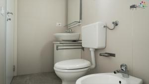 维耶斯泰蓬塔伦加露营酒店的浴室配有白色卫生间和盥洗盆。