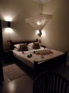 阿鲁特伽马Methira Villa的一间卧室配有一张大床,光线充足
