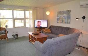 SundsAmazing Home In Sunds With Kitchen的带沙发和电视的客厅