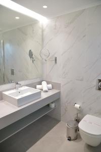 克雷马斯蒂翡翠酒店的一间带水槽、卫生间和镜子的浴室
