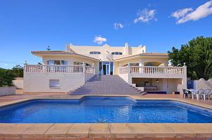 哈维亚Villa Cora的一座大房子,前面设有一个游泳池