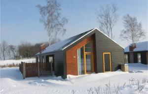 斯图伯克宾Amazing Home In Stubbekbing With 3 Bedrooms的冬天雪中的小房子