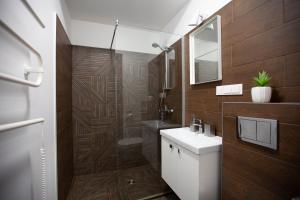 考纳斯Oak house apartments的浴室配有卫生间、盥洗盆和淋浴。