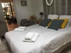 Loft avec spa Lourmarin客房内的一张或多张床位