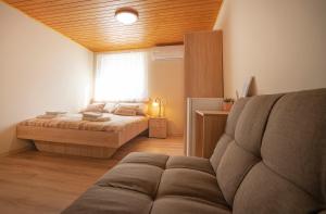 杜瑙保陶伊Anna-Lak的一间卧室设有床、窗户和沙发