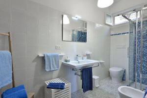 奥罗塞伊Casa Vacanze Osala的一间带水槽、卫生间和镜子的浴室