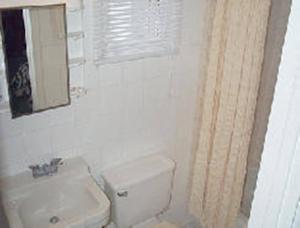 Johnstown约翰斯敦汽车旅馆的浴室配有白色卫生间和盥洗盆。
