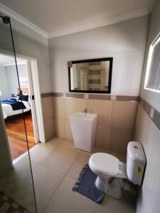伊丽莎白港420 on Cape的浴室设有卫生间和墙上的镜子。