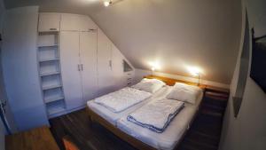 蒂索Bernsteininsel的一间小房间,阁楼上配有一张床