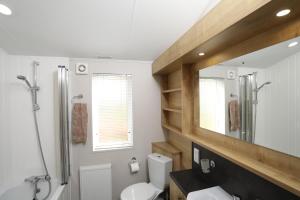 BealCosy Dreams Lodge的一间带卫生间、水槽和镜子的浴室