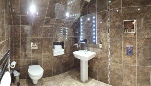 大耶德汉姆白鹿酒店的一间带卫生间和水槽的浴室