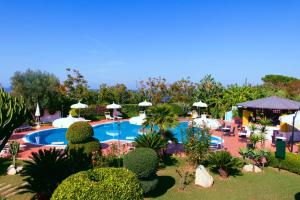 帕尔盖利亚第勒尼安海酒店的一个带游泳池和一些植物的度假胜地