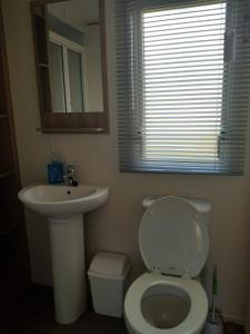 迪姆彻奇Gold Plus Caravan的浴室配有白色卫生间和盥洗盆。