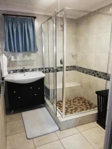 比勒陀利亚格兰查帕拉尔旅馆的带淋浴和盥洗盆的浴室