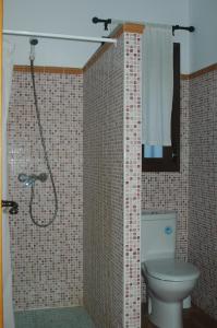扎霍拉茉莉花度假屋的带淋浴、卫生间和盥洗盆的浴室