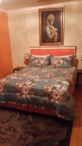 MatroosfonteinLiziwe's Guest House的一间卧室配有一张壁画床