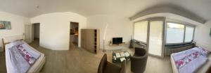 汉诺威汉诺威/拉岑公寓的客厅配有沙发和桌子