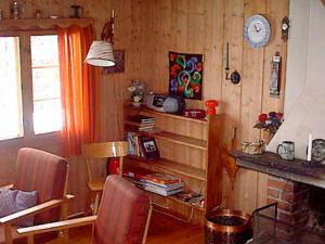 内斯比恩Three-Bedroom Holiday home in Nesbyen的客厅设有壁炉和墙上的时钟