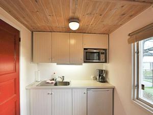 蒂灵厄蒂灵厄度假屋的厨房配有水槽和微波炉