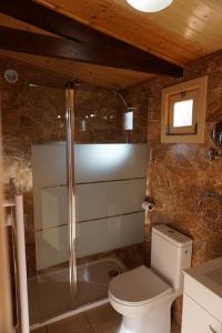 蓬塔杜帕戈Ocean View Cottage的浴室配有卫生间、淋浴和浴缸。