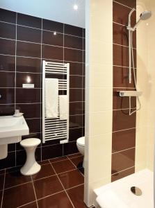 圣加尔米耶胡瑟特乐里杜福乐泽酒店的一间带卫生间和水槽的浴室