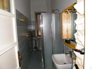 都灵B&Bvintage5bis的带淋浴、卫生间和盥洗盆的浴室