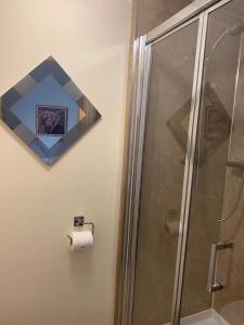 斯特兰拉尔湖景宾馆的带淋浴和卫生纸的浴室
