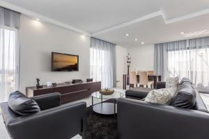 阿尔布费拉D阁楼公寓的客厅设有两张沙发,墙上配有电视