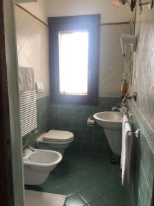 阿杰罗拉拉白塔农庄乡村民宿的一间带卫生间、水槽和窗户的浴室