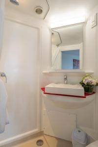 巴黎CIS巴黎莫里斯拉威尔酒店的一间带水槽和镜子的浴室