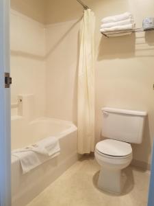CirclevilleButch Cassidy's Hideout的白色的浴室设有卫生间和浴缸。