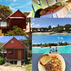 玉米岛Sunrise Paradise/Carlito´s Place的度假村图片和一盘食物的拼合物