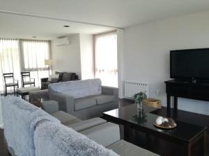 贝尔格拉诺将军镇suites del champaqui的带沙发和电视的客厅