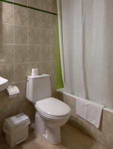 马翁欧洲酒店的浴室配有白色卫生间和淋浴。