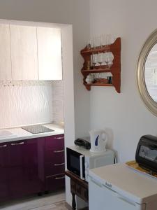 美丽海景拉斯加乐塔斯可爱一室公寓的厨房或小厨房