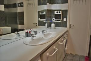 贝桑松La Bisontine的浴室设有2个水槽和镜子