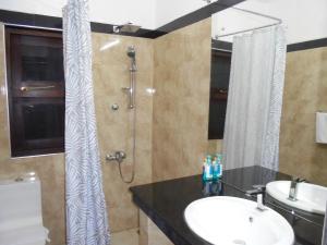 尼甘布JMF Hotel的一间带水槽和淋浴的浴室