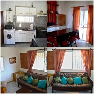 米娜克拉韦罗Mini Complejo Familiar Roque的厨房和客厅的四张照片