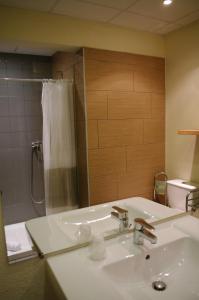圣若里奥勒普雷杜拉克酒店的浴室配有白色水槽和淋浴。