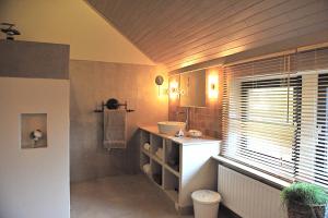 GenoelselderenB&B Sapere的一间带水槽和窗户的小浴室