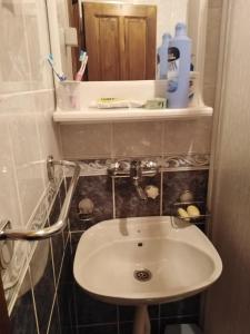 迪瓦伊巴雷Apartmani Milojević的浴室设有白色水槽和镜子